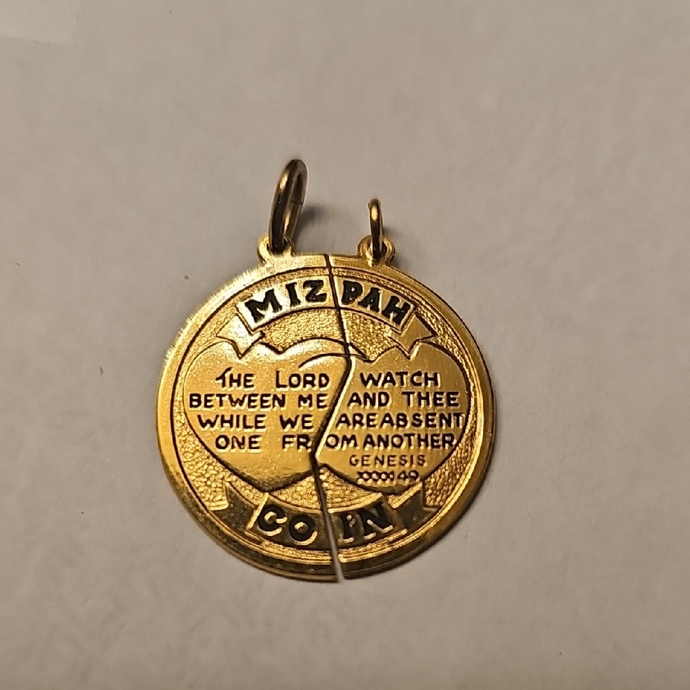 Gold Mizpah Coin Necklace